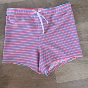 Vici Pink and Blue Striped Swim Shorts